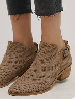 Dolce Vita Taupe Perforated Slingback Mule Boots
